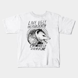 Quote opossum /// live weird fake your death.. Kids T-Shirt